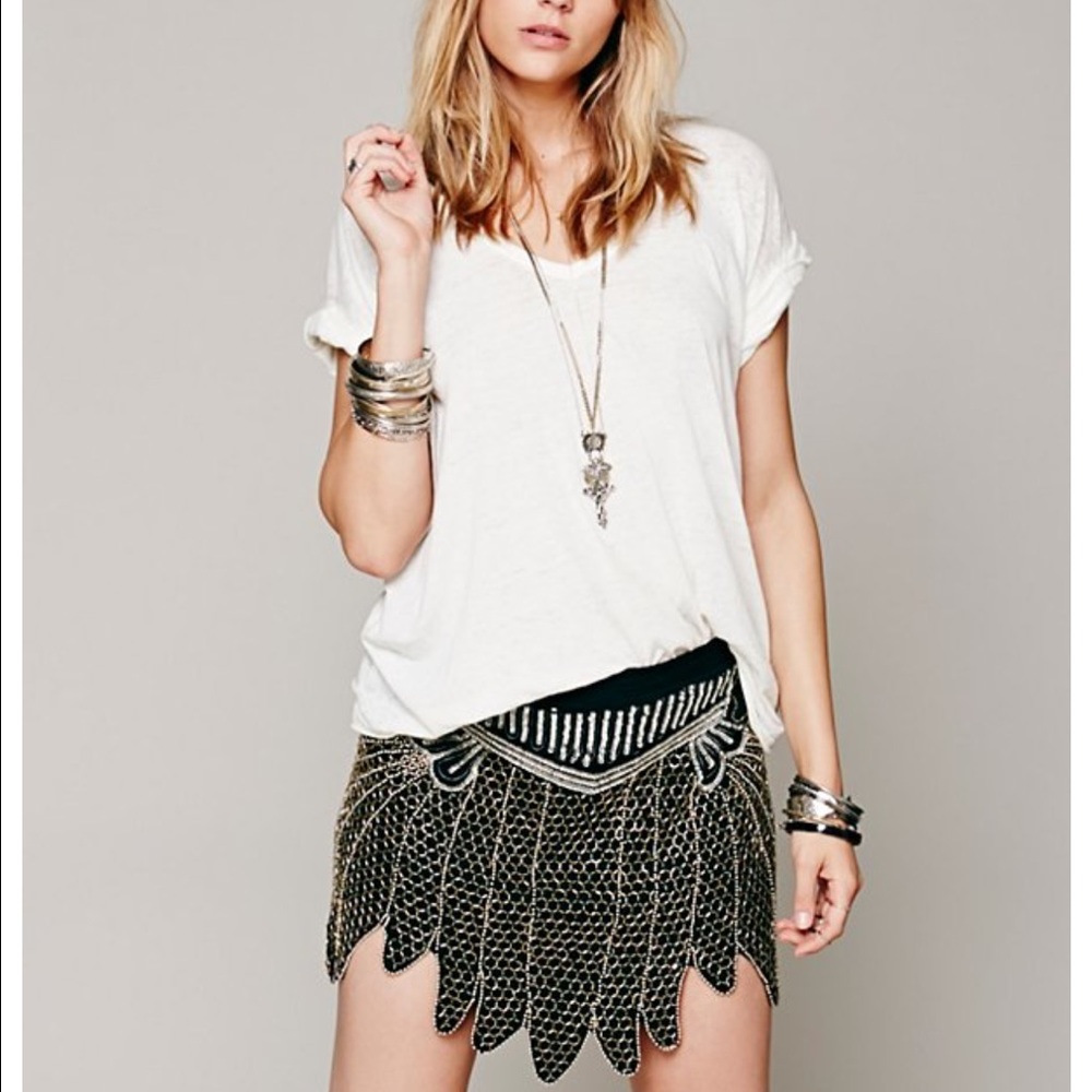 Free People PURPLE!!! Show Girls Sequin Skirt NWOT